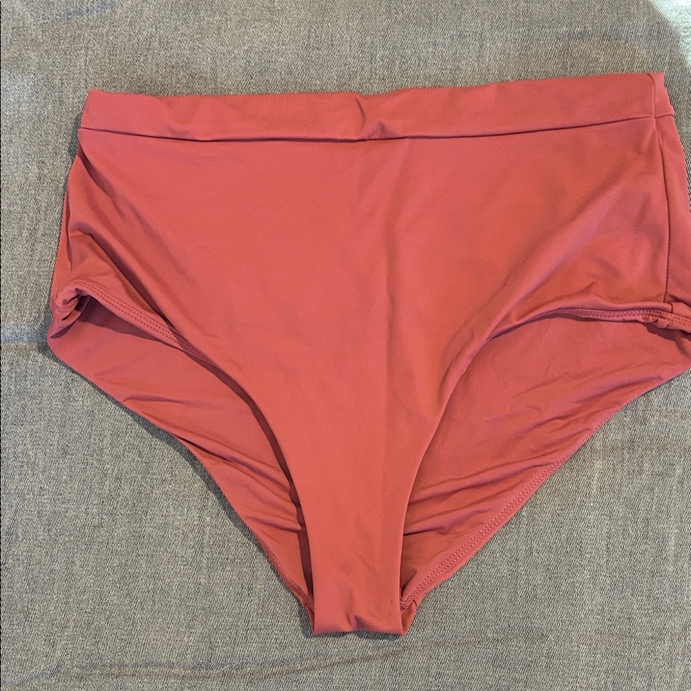 Andie Swim High Waisted Bikini Bottom, Rose pink size Medium